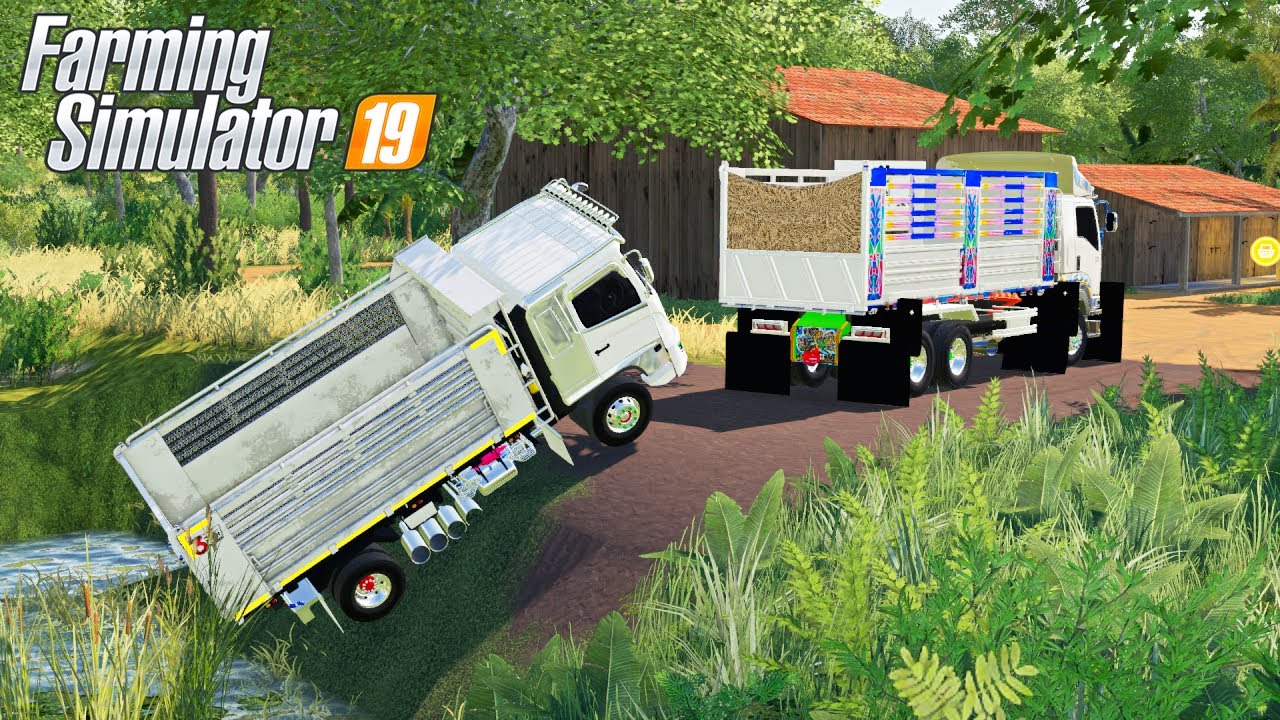 ขับสิบล้อ ถ่มบ่อหลังบ้าน ผลัดกันลาก-ผลัดกันดึง  FS19 [Note Nueng G29]