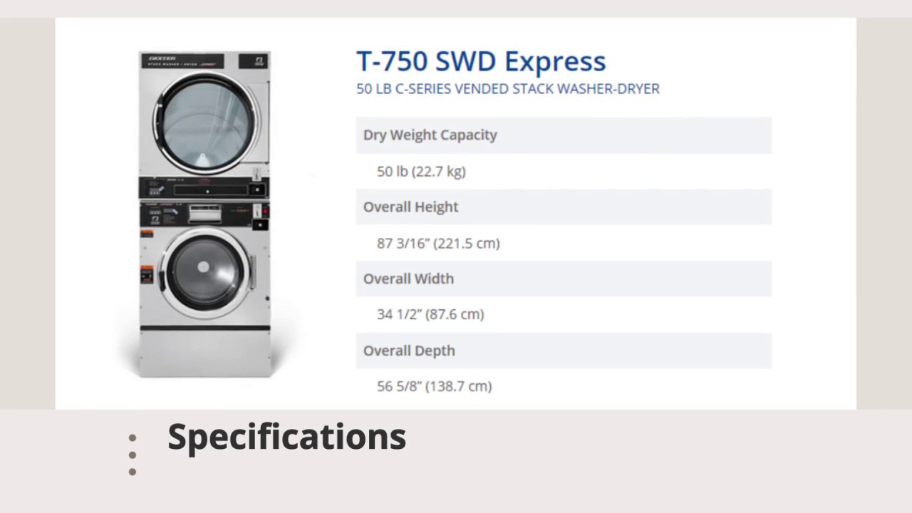 T750 SWD Express Vended Dexter washer dryer