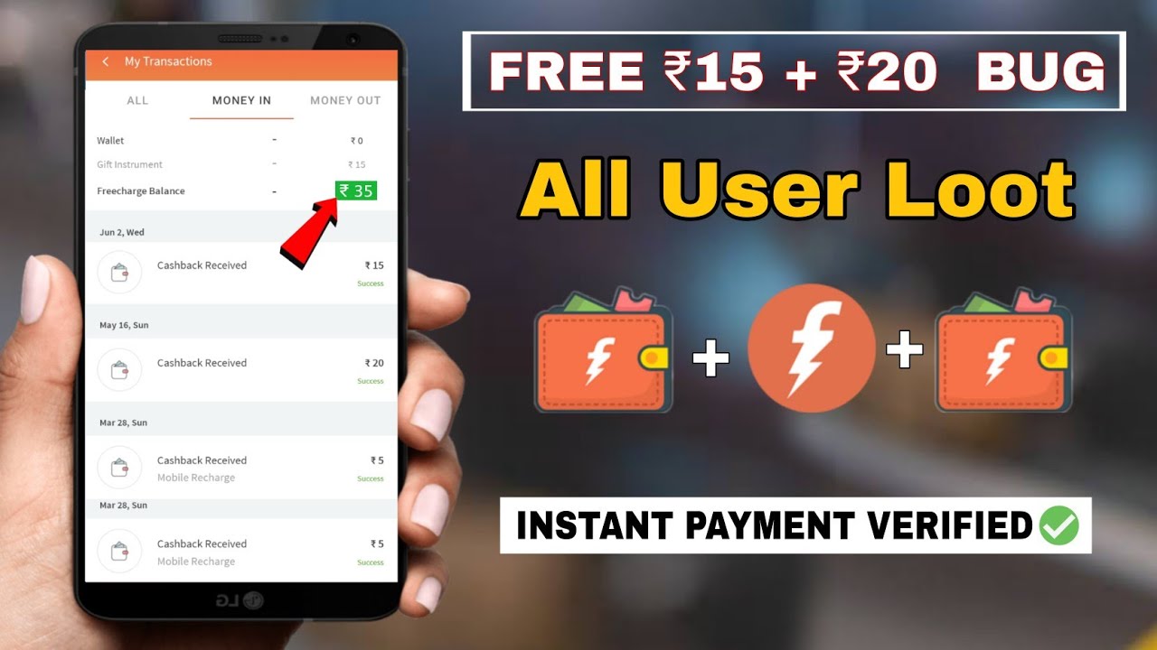 Freecharge offers today 2021 | Freecharge New Bug | Today new offer Freecharge | Free charge offer