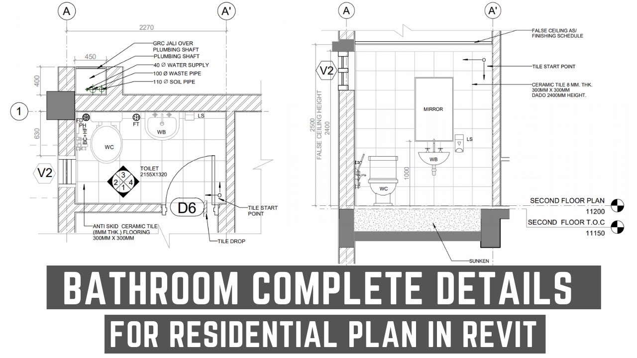 Bathroom Design with Details in Revit Architecture | Details of a Bathroom