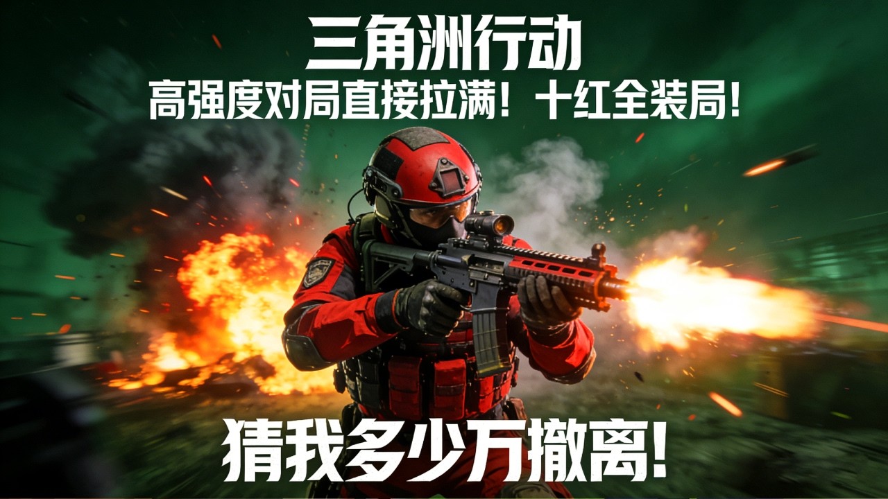 『三角洲行动』高强度对局直接拉满！十红全装局！猜我多少万撤离！纵横、医疗机器人、瞪羚、滑膛枪、量子存储、实验数据、云存储、劳力士全齐！【侥幸哥】