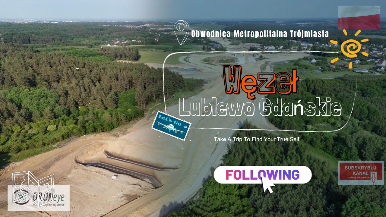 [S6] Węzeł Lublewo Gdańskie. Trasa Kaszubska. Obwodnica Metropolitalna Trójmiasta #edroneye #poland