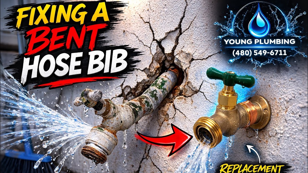 Customer tried a quick fix… now we’re repairing this badly bent hose bib the right way 🔧🔥