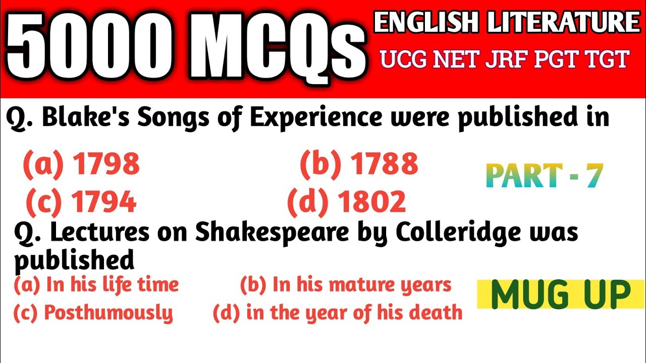 english literature ugc net|english literature mcqs with answers| british literature| part 7