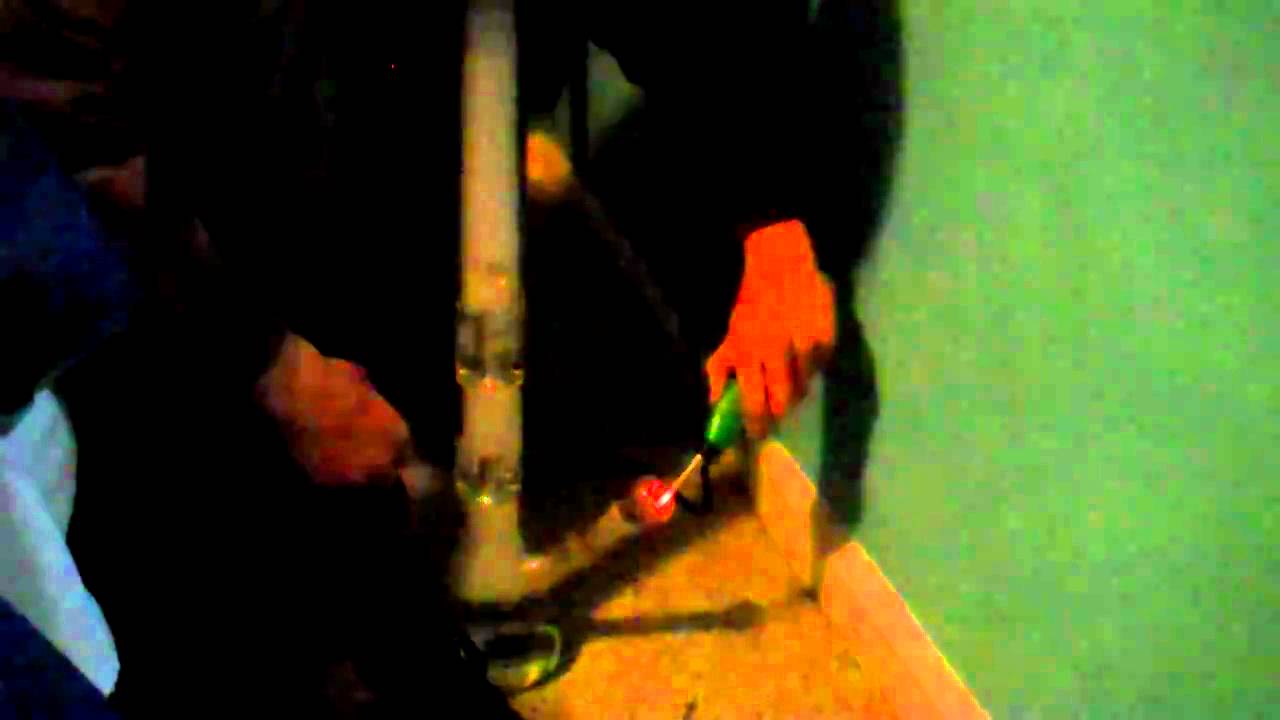 Double Percolated 2 Foot Glass Piece Bong Rip with Herb Iron
