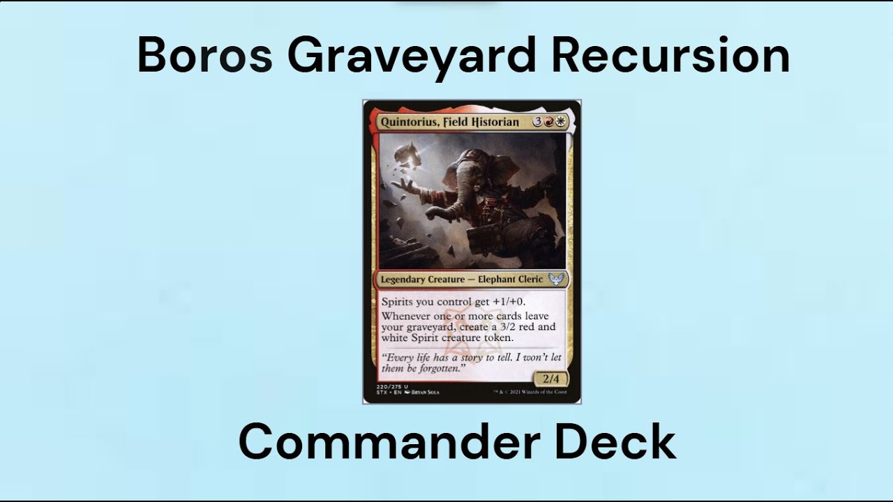 Quintorius, Field Historian MTG Commander Deck (Combos, Game winners and Unique cards)