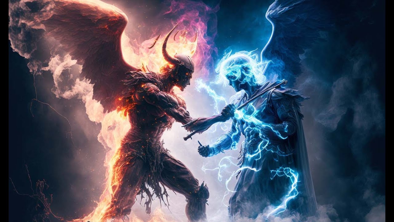 Two Times Angel Michael Faces Satan.