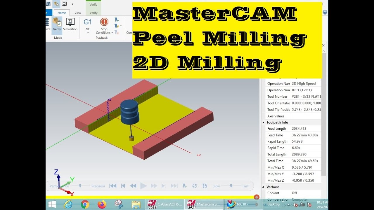 MasterCAM @2D Machining Operation|| 2D Peel Milling|| All about 2D Peel Operation|| Part-3