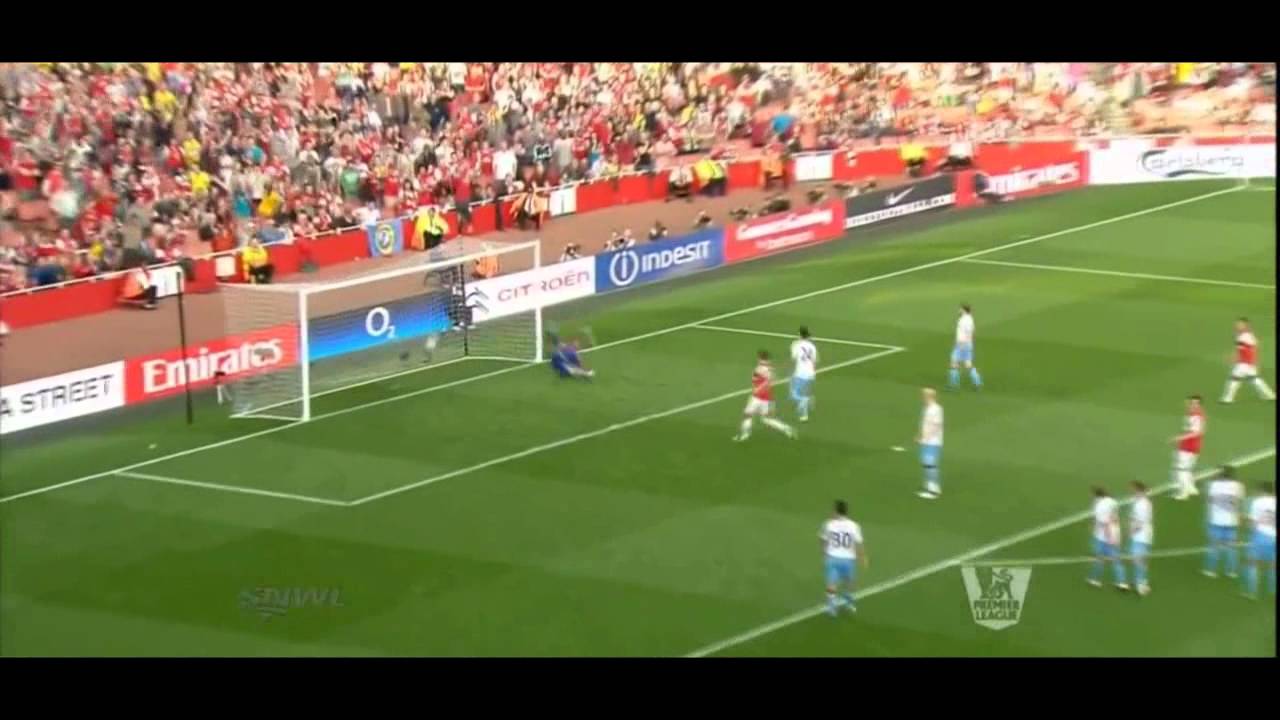 Arteta free kick v Villa