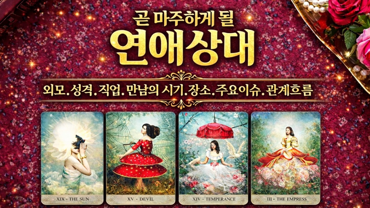 [타로 연애운] 🔮지금 들어야 할 리딩 : 당신이 곧 만나게 될 연애상대 💗어떤 사람일까? 디테일하게 알려드려요 (외모,성격ㆍ직업ㆍ만남의 시기,장소ㆍ주요이슈ㆍ관계흐름ㆍ조언)