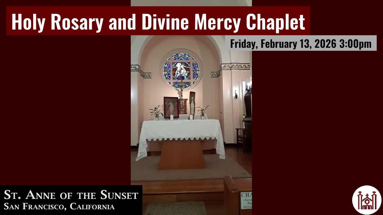 Holy Rosary and Divine Mercy Chaplet Friday, February 13, 2026 3:00pm