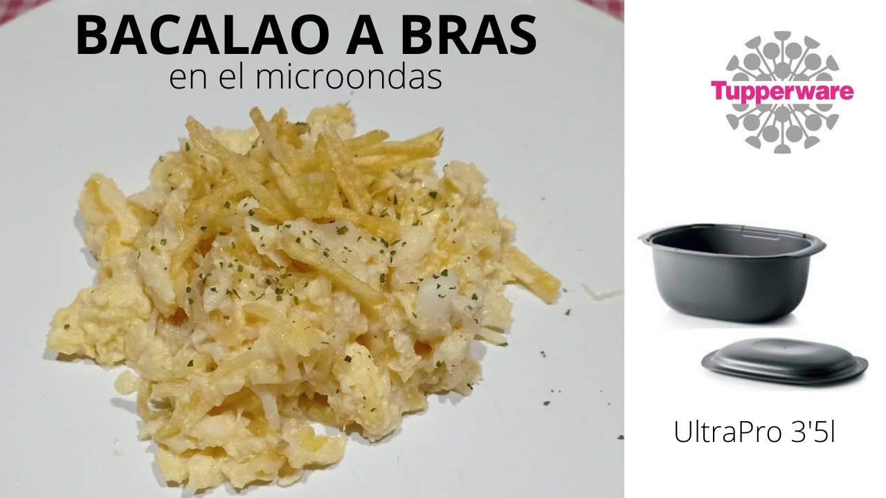Bacalao a bras en el microondas con Tupperware