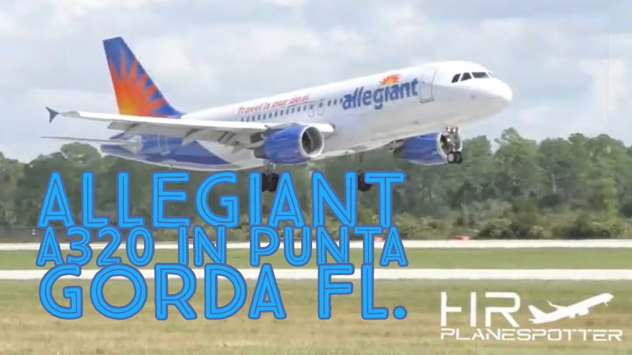 Allegiant Airbus A320 Landing & Takeoff in Punta Gorda Airport Florida. Plane Spotting.