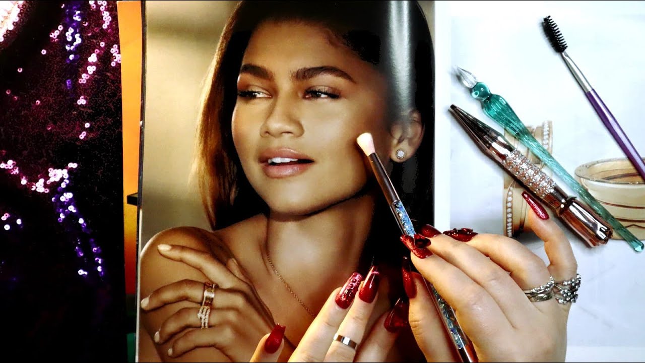 ASMR Magazine Triggers ✨ Page Turning & Tapping ✨ Celebrities Face Tracing, Brushing 💋 Whispering