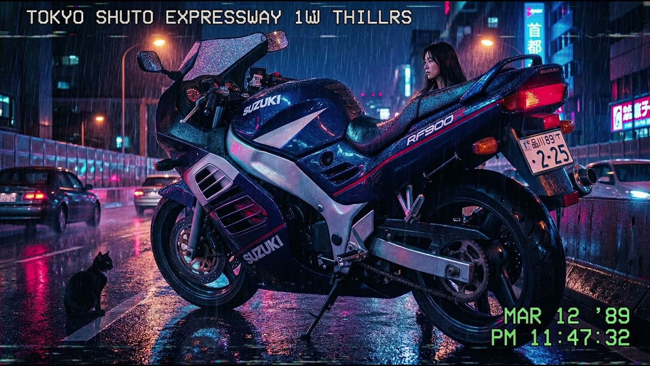 RF900R Rainy Night Expressway | 80s City Pop Instrumental – VHS Tokyo Highway Drive