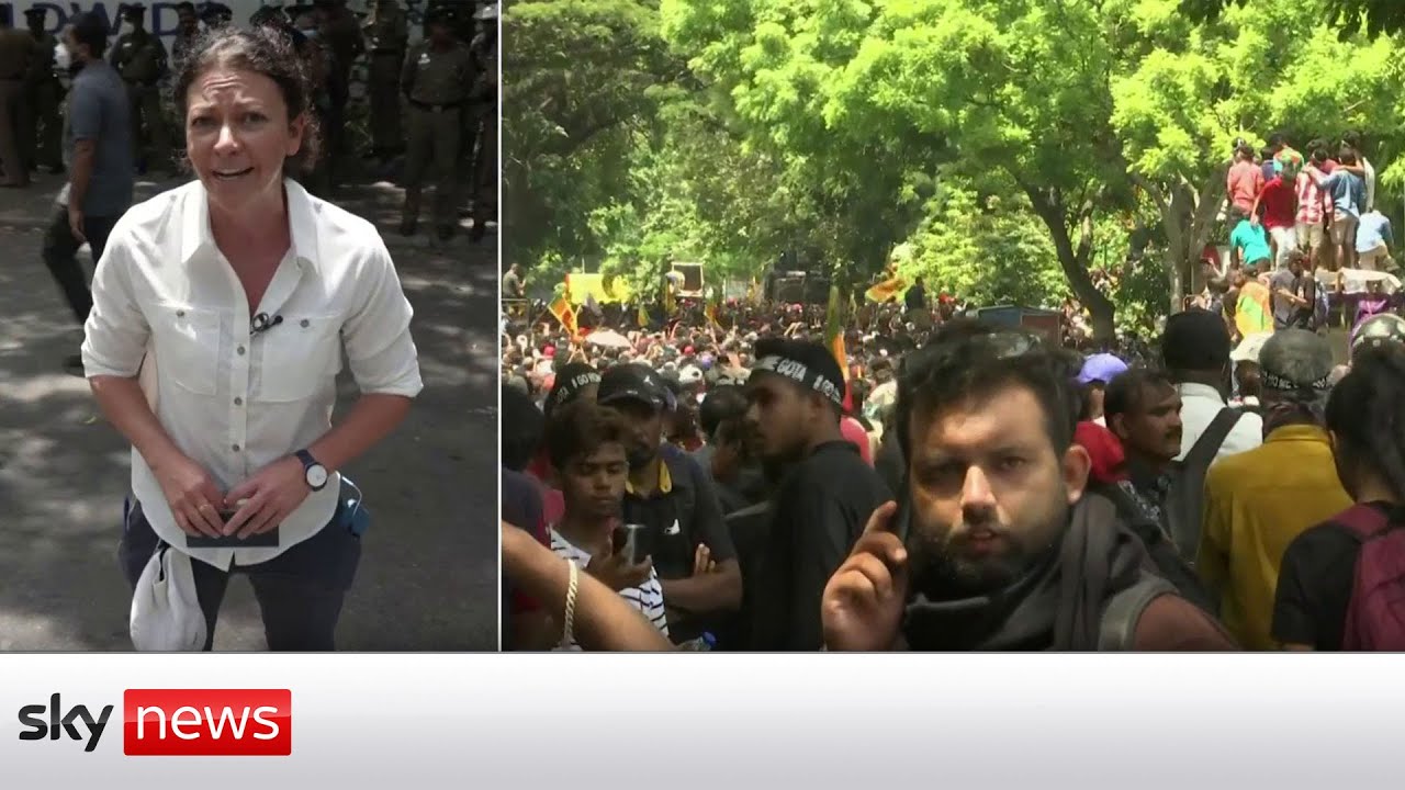 Tear gas fired at protesters outside Sri Lankan PM's office