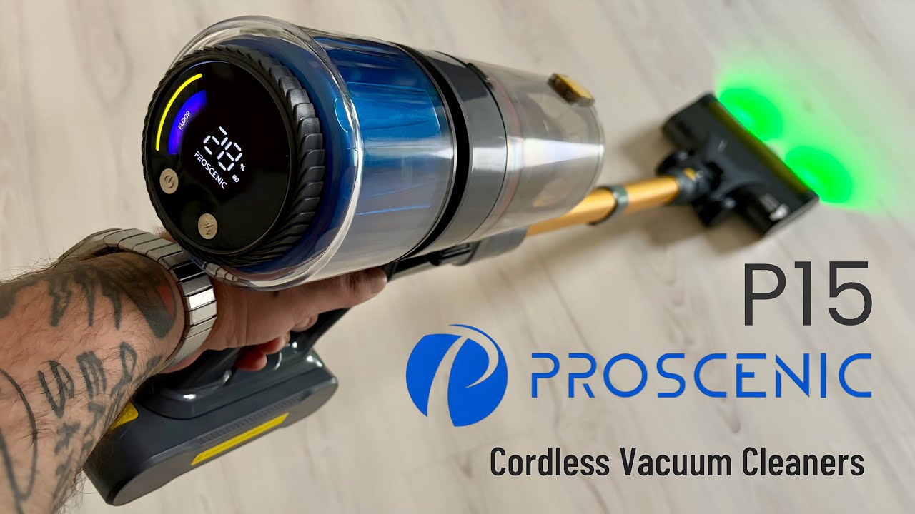 Proscenic P15 Cordless Vacuum 580W &ndash; 55kPa Suction, 70Min Battery, LED Brush 