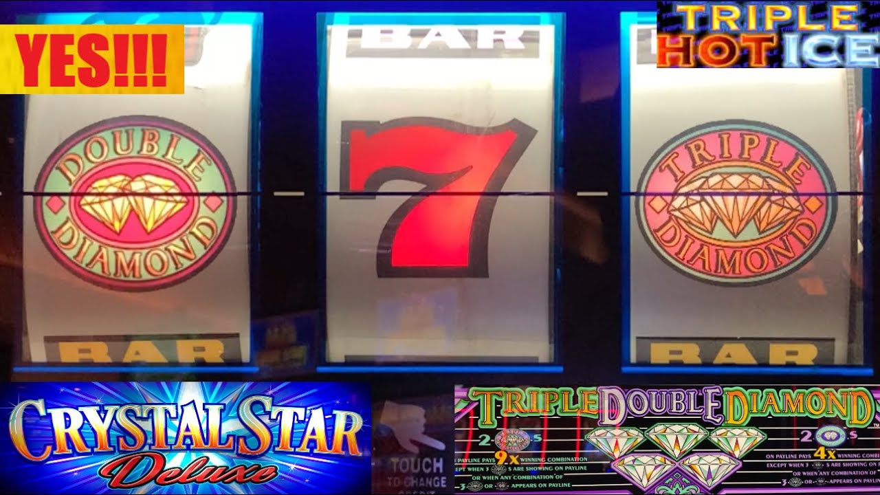 MASSIVE WIN on Triple Double Diamond! Crystal Star Deluxe + Cyclone Jackpots + Triple Hot Ice slots!