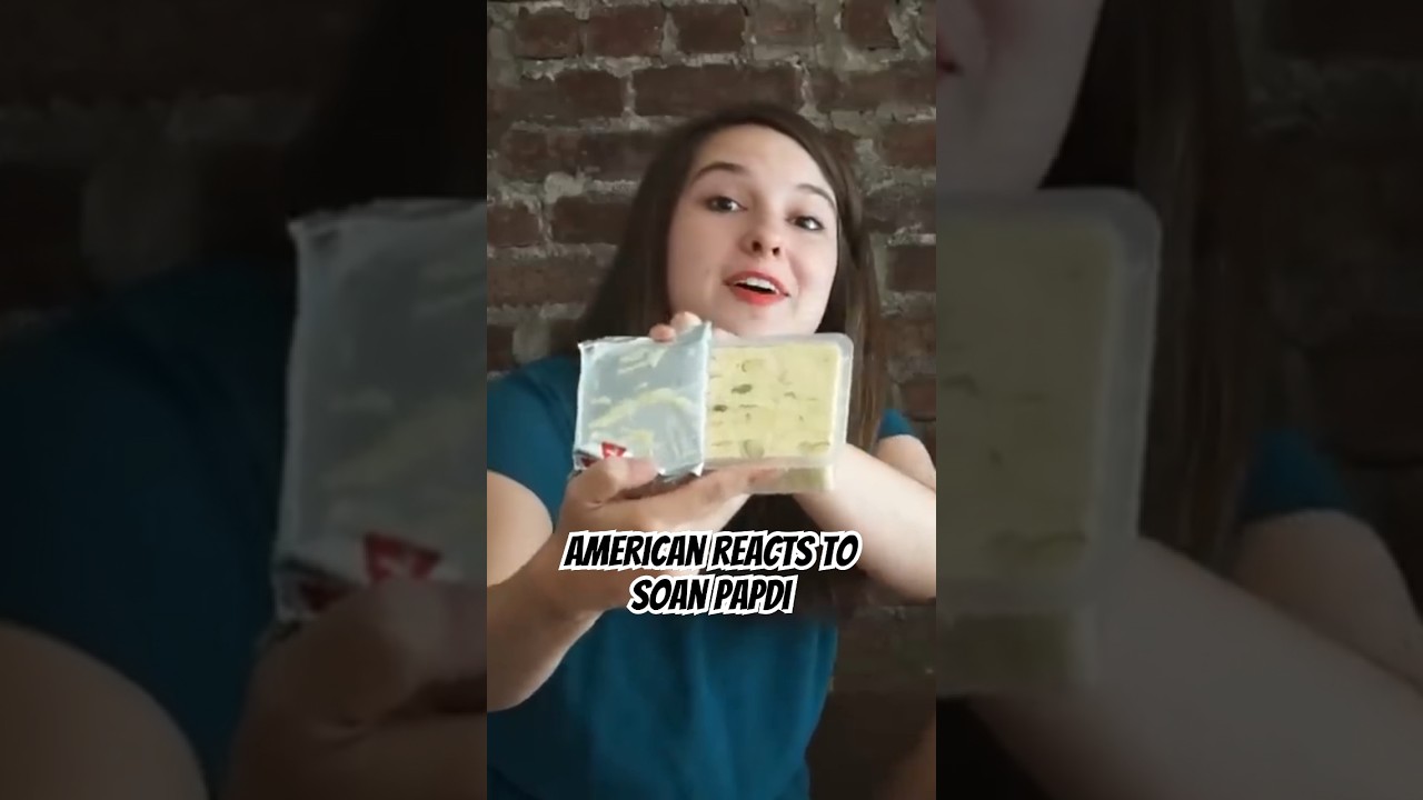 American Reacts To Indian Snacks - Soan Papdi 
