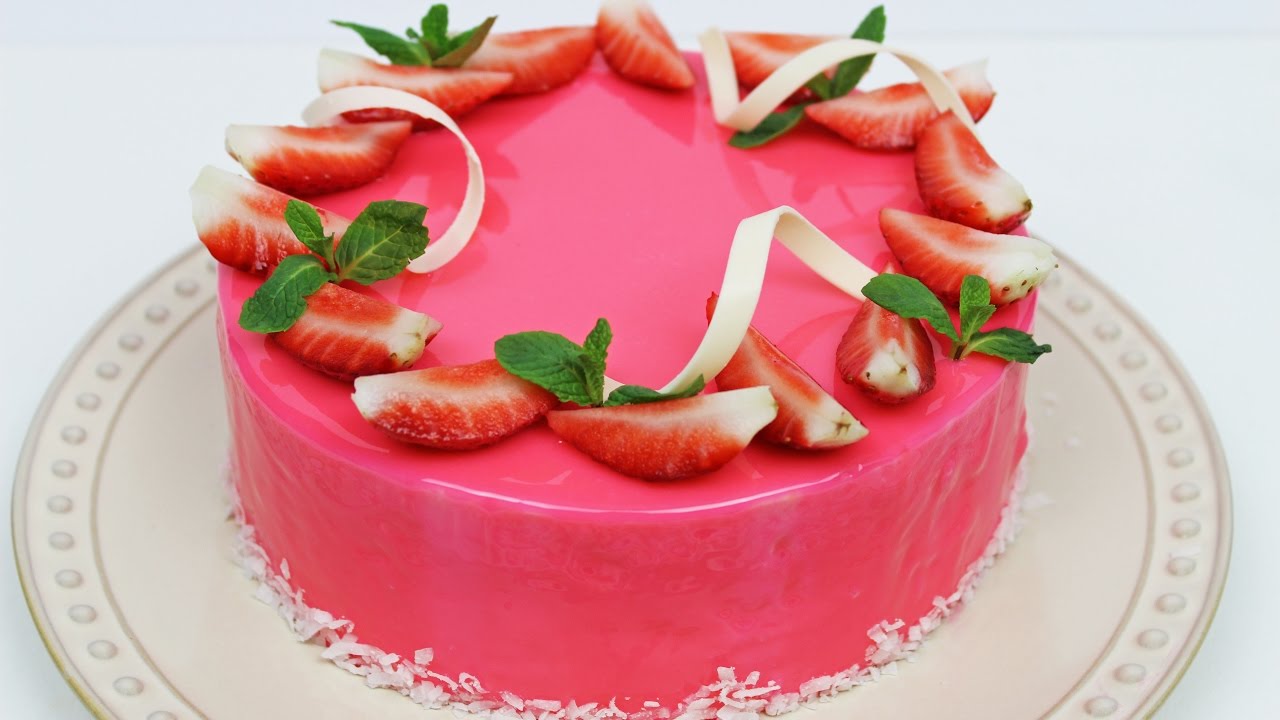 Strawberry Mousse Cake | Strawberry Cake Recipe