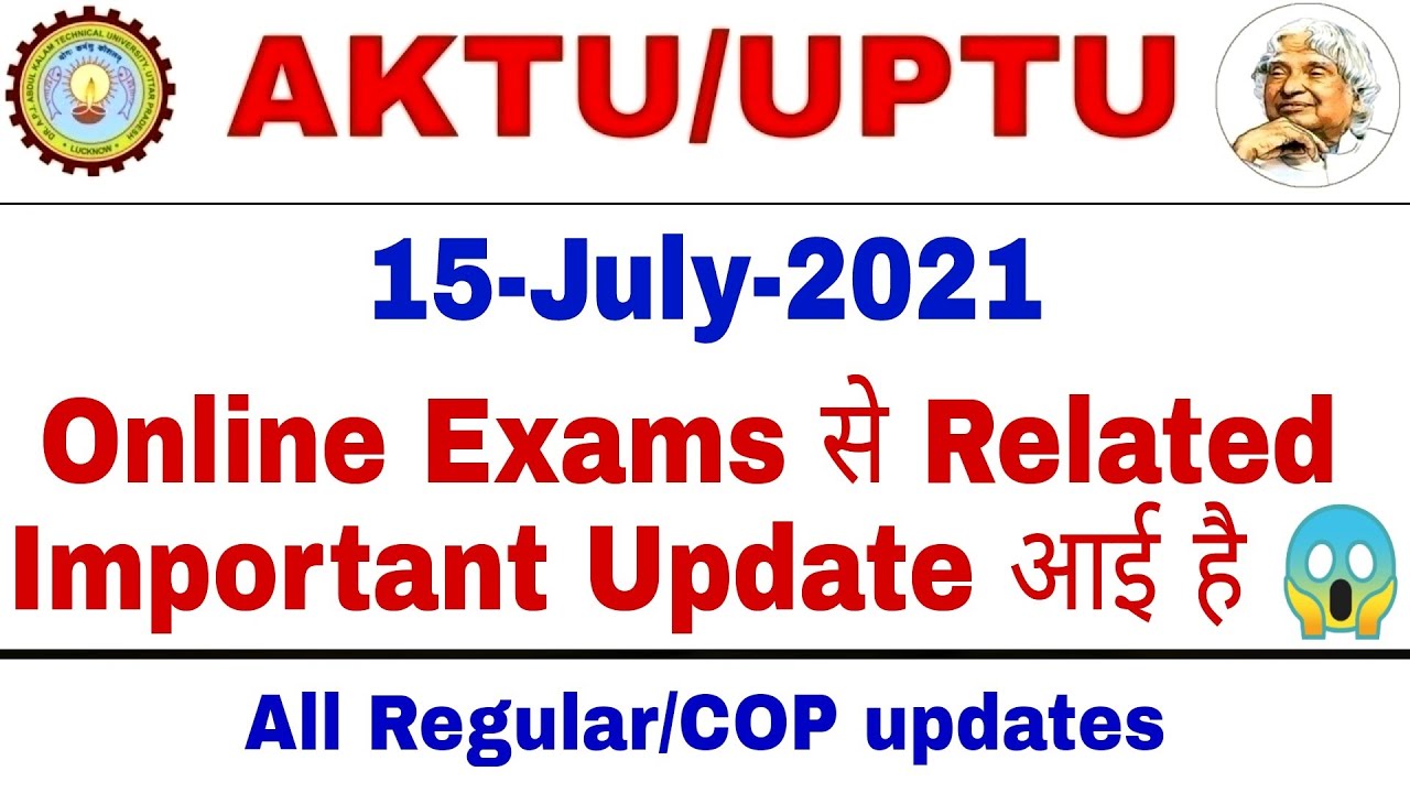 AKTU Official Circular | AKTU Online Examination Schedule 2021 | AKTU Even Semester Online Exams