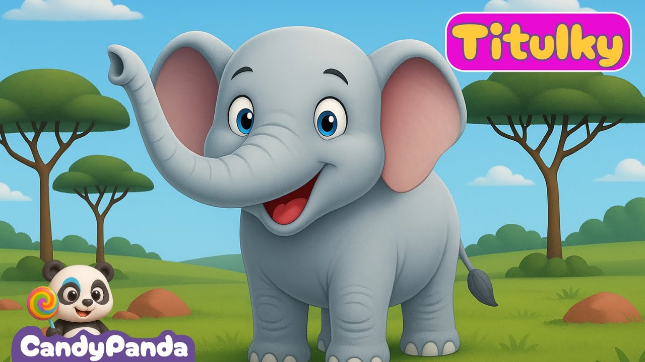 5 malých slonů  🐘🐘🐘🐘🐘 | Dětská písnička s animacemi a dupáním v blátě 🌈 Malý slon dupe a zpívá.