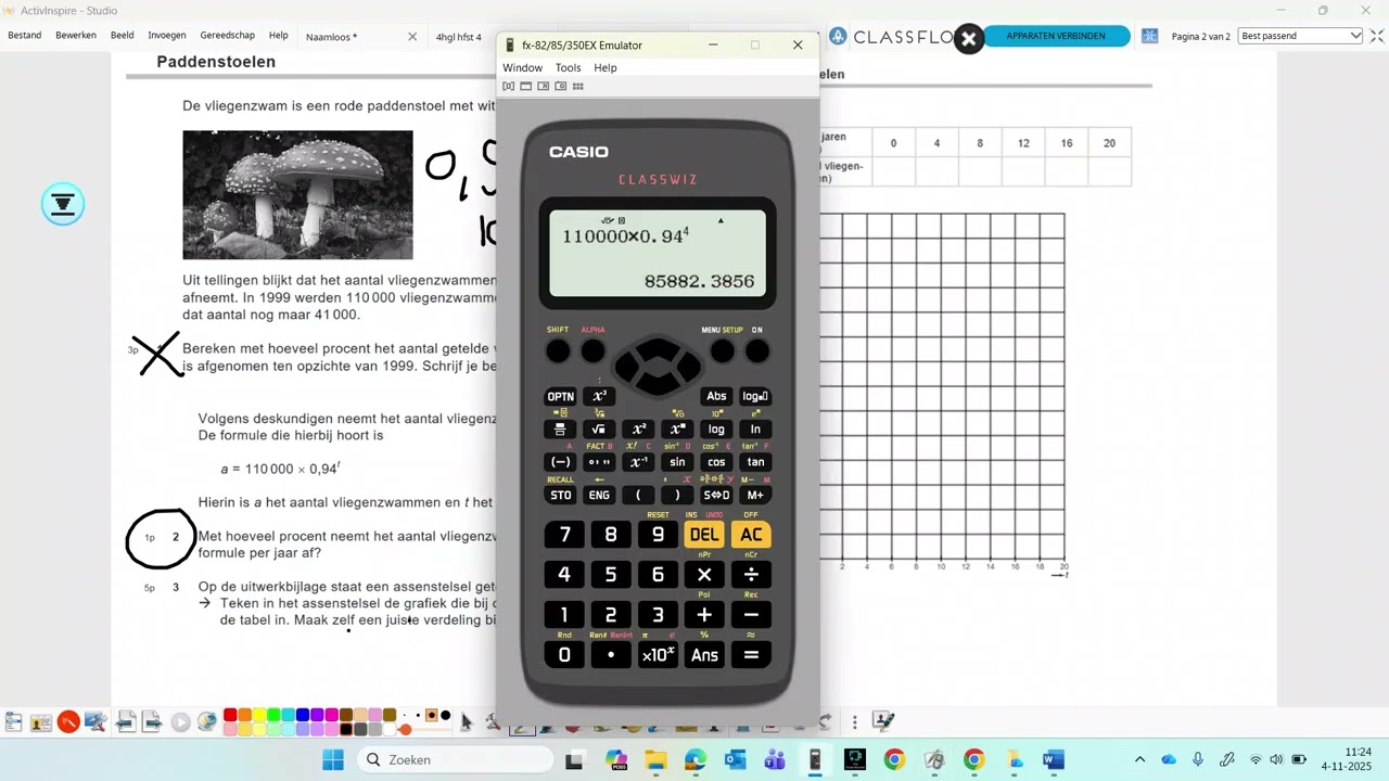 examen opdracht paddenstoelen, opdrachten 2 en 3, hoofdstuk 3