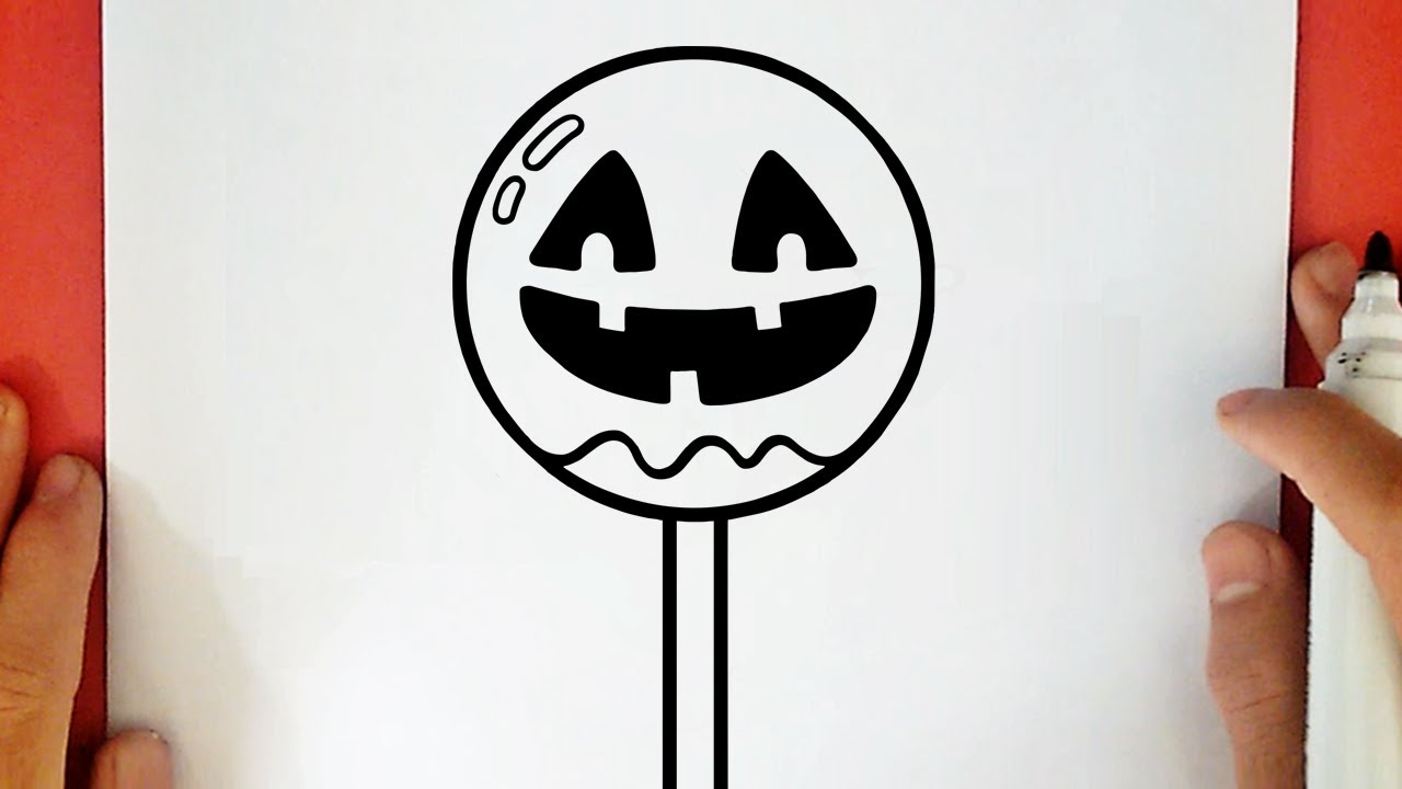 COMMENT DESSINER UNE SUCETTE DE G&Acirc;TEAU D&rsquo;HALLOWEEN
