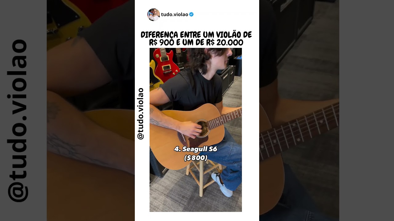 a diferen&ccedil;a entre um viol&atilde;o de $300 e um de $5000 😯 #violao #musica #aprenderviolao #comotocarviol&atilde;o