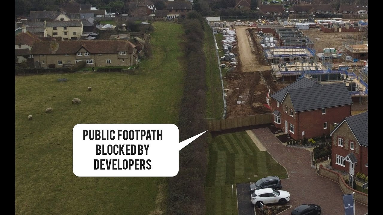 Fenced off public footpaths and blocked drains