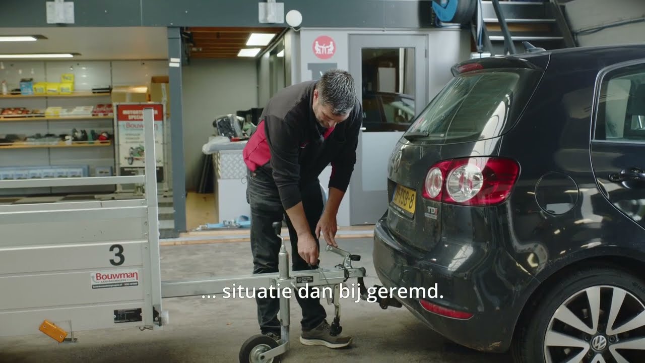 Aankoppelen van een ongeremde aanhangwagen