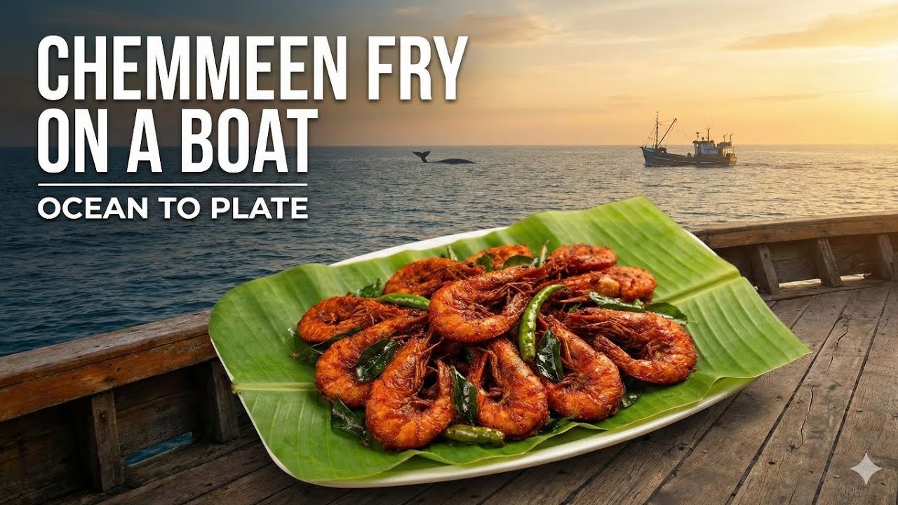 ​Ocean to Plate: Kerala Style Prawn Fry in the Middle of the Sea 🍤🚢