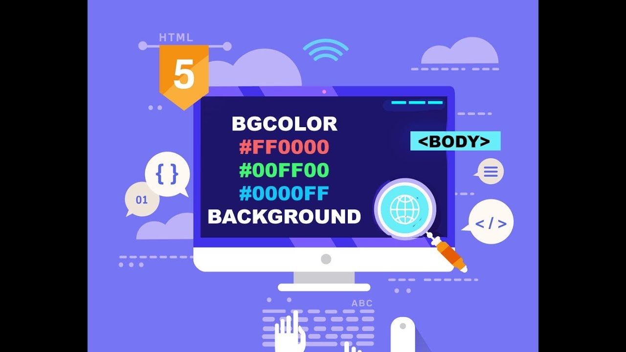bgcolor, background attributes of body tag HTML lecture 5
