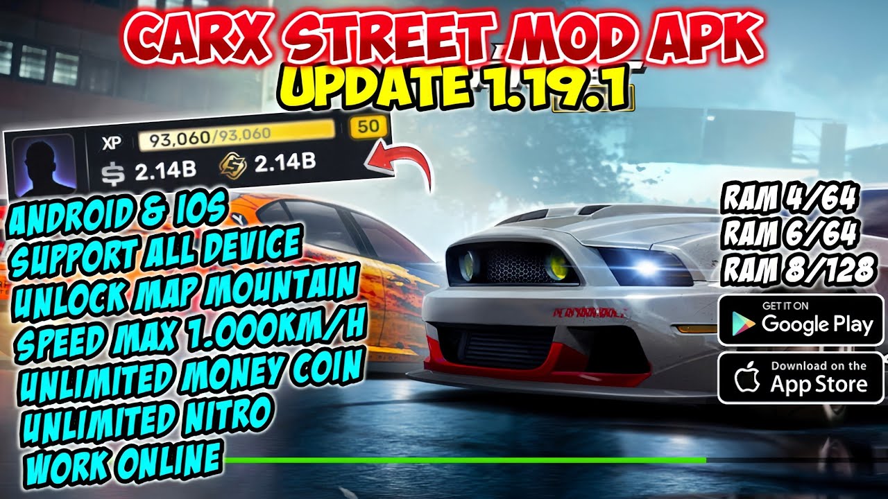 ОБНОВЛЕНИЕ‼️Геймплей мод CarX Street 1.19.1 | Скачать CarX Street мод Apk бесконечные деньги.?