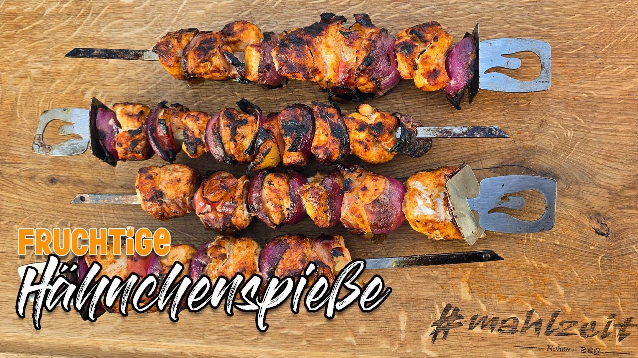 Fruchtige Hähnchenspieße vom Grill - ganz einfach selber machen