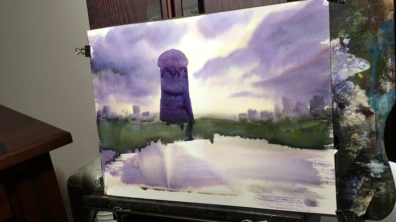 Easy Windmill Watercolor