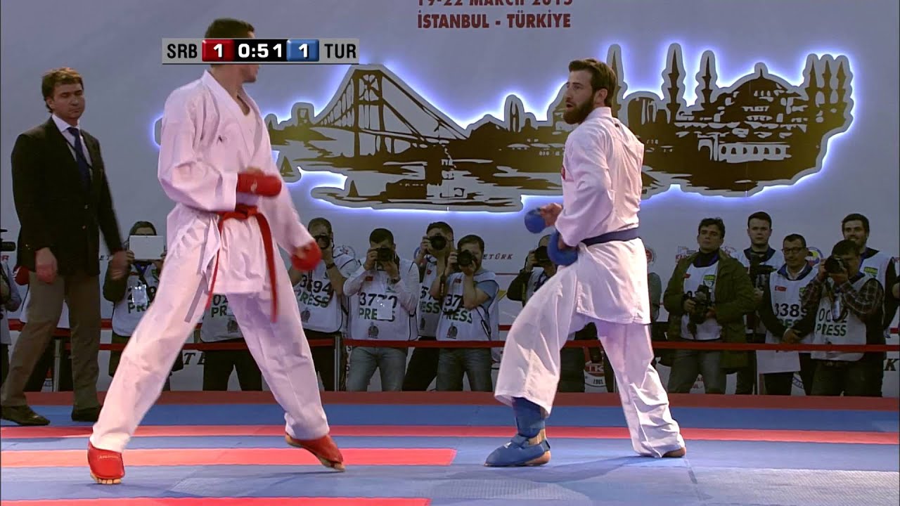 Enes ERKAN vs Slobodan BITEVIC. FINAL. Male Kumite +84kg. European Karate Championships 2015
