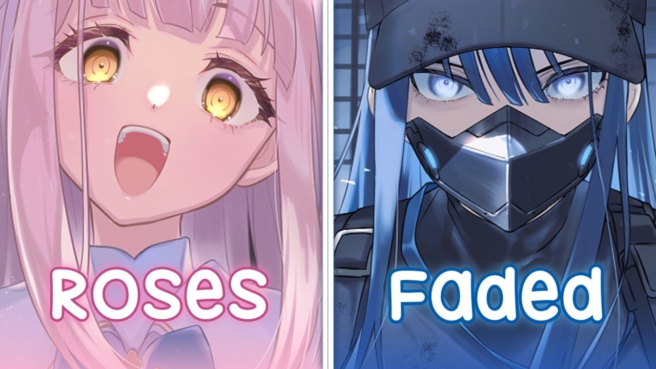 Nightcore - Faded ✗ Roses (Switching Vocals) - Lyrics