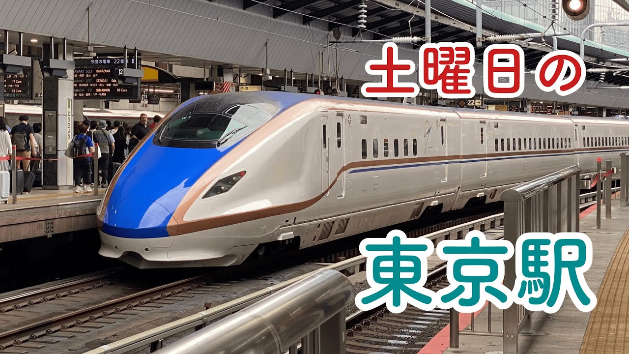 【東京駅】土曜日朝の東北新幹線ホームの様子 E3系 E5系 E7系 Short film of Shinkansen in Tokyo Station