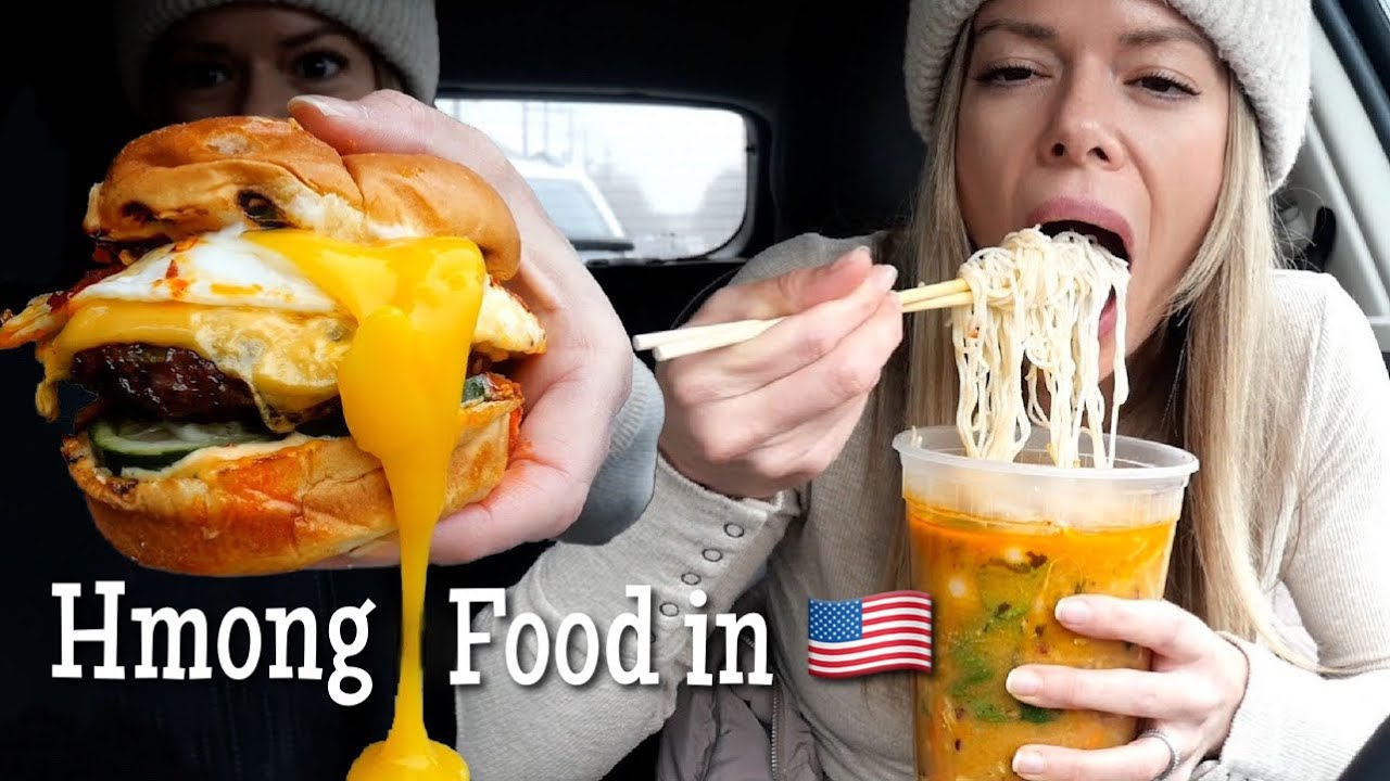 Hmong Breakfast Sando + Khao Poon (Lao Curry Chicken Noodle Soup) MUKBANG!