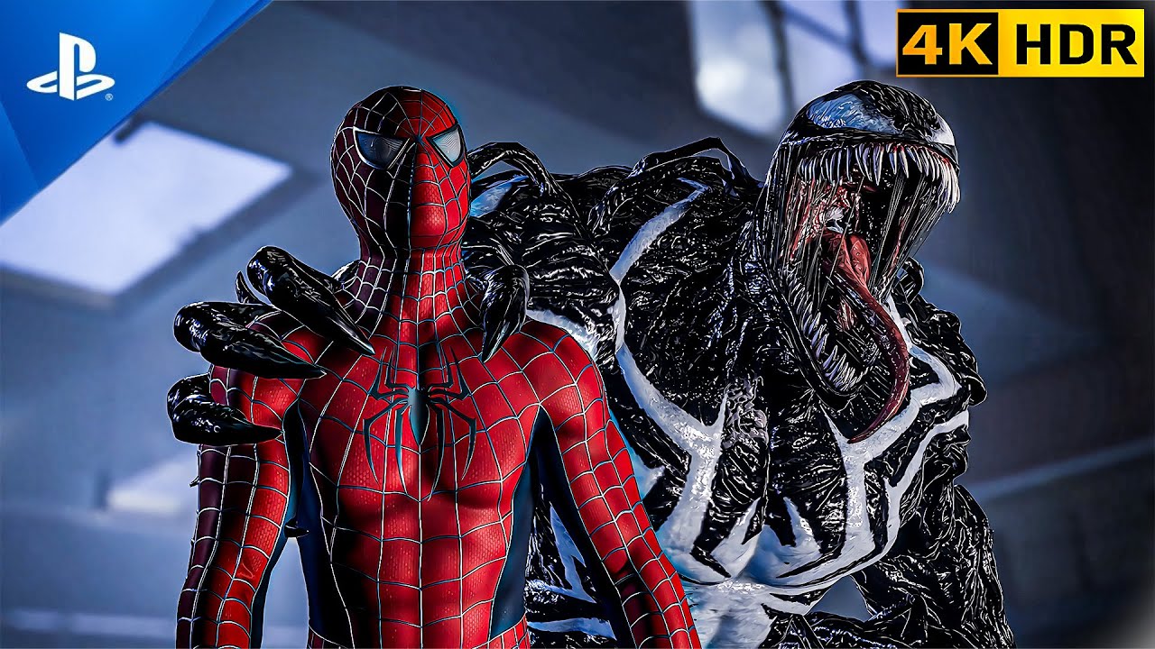 NO WAY HOME + STARK SUIT FIGHT WITH VENOM ENDING 4K HDR