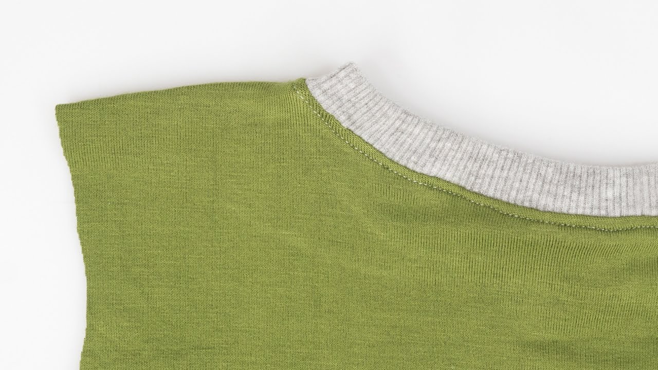 How to Sew a Ribbed Neckline - T-shirt Collar