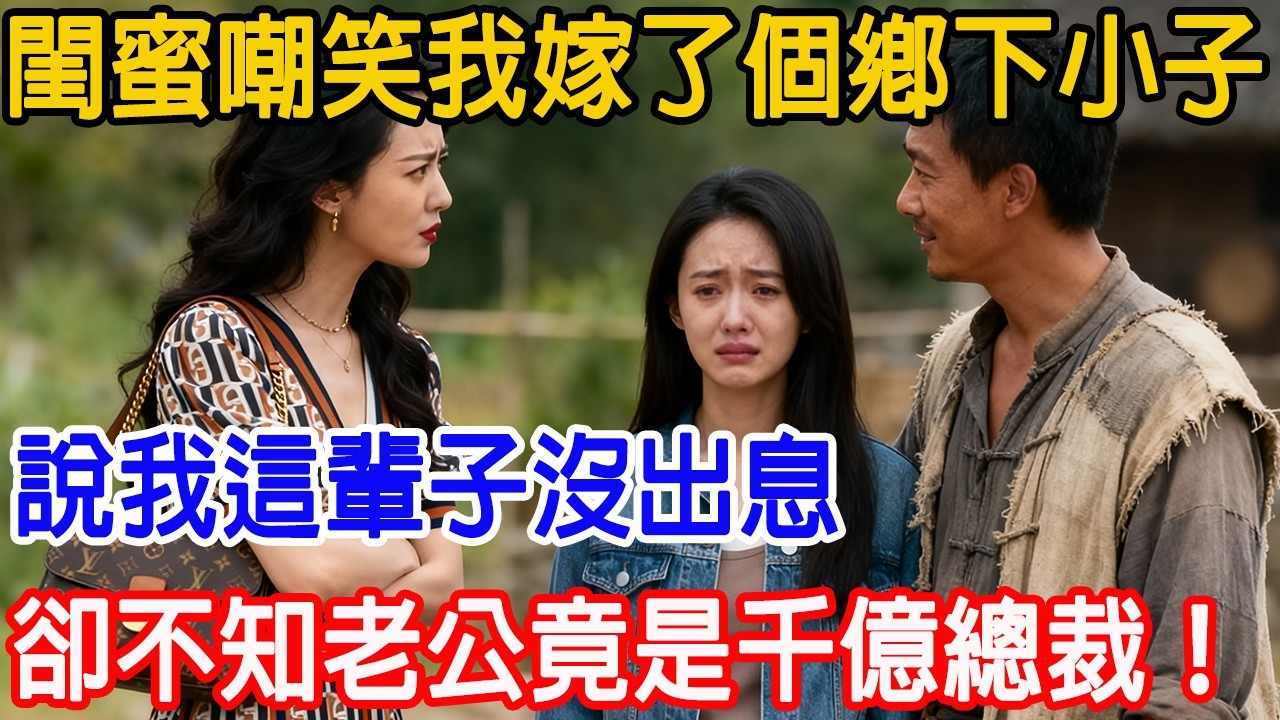 【一口氣看完】閨蜜嘲笑我嫁了個鄉下小子，說我這輩子沒出息，卻不知老公竟是千億總裁！#故事樹洞 #故事頻道 #情感故事 #原創