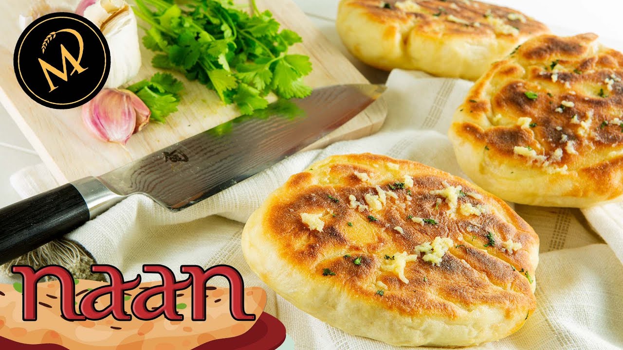 Naan Fladenbrot mit Knoblauch und Koriander meine Variante