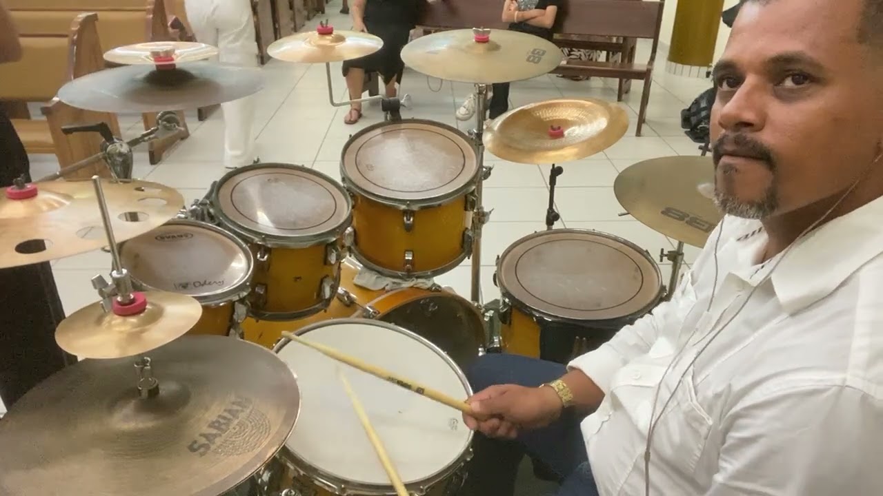  Vencendo vem Jesus #drummer #drums #louvorea #somelouvor #gospelmusic #gospelmusic 