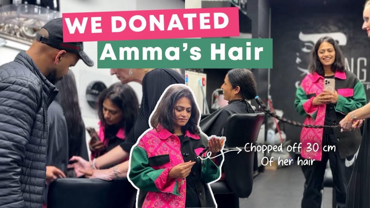 We Donated Amma's Hair || Amma's first short haircut || Tiamo