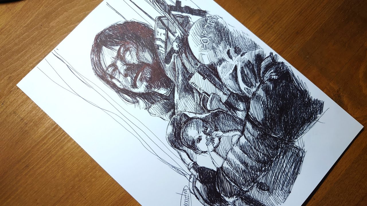 Drawing Ballpoint pen is Sam for DEATH STRANDING | dumit3 arts Neo Albios