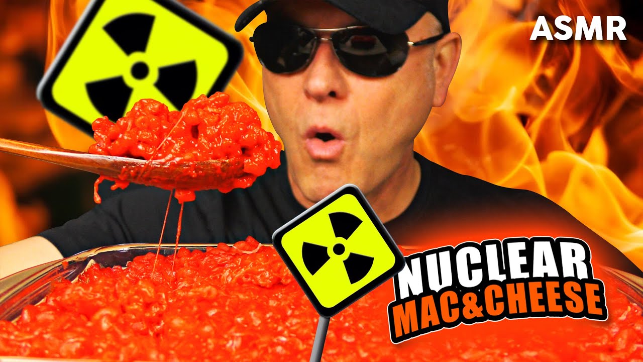 ASMR NUCLEAR FIRE MAC AND CHEESE MUKBANG
