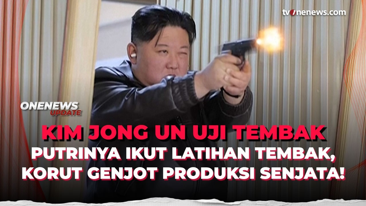 Gagah, Momen Kim Jong-Un Menembakkan Pistol Saat Mengunjungi Pabrik Amunisi | OneNews Update