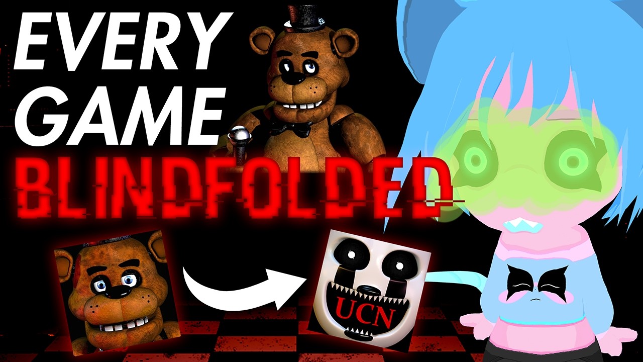 🔴 ALL FNAF Games BLINDFOLDED in ONE STREAM 【2K Subs Special Marathon】 EN VTuber 🐀 (v)